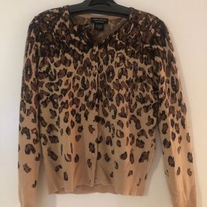 Leopard cashmere cardigan